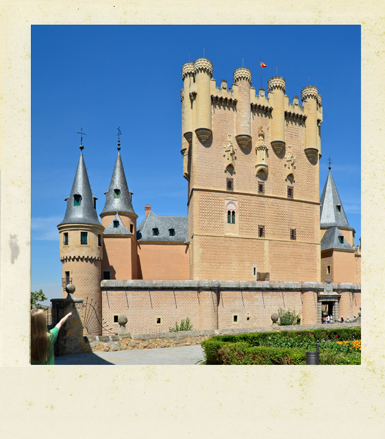 This is a polaroid photo of alcazar castle in Spain