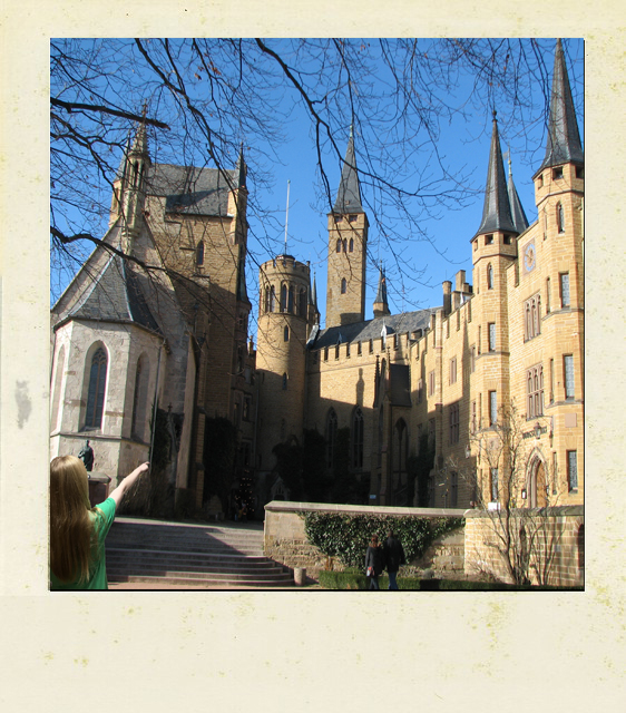This is a polaroid photo of Hohenzollern Castle in germany