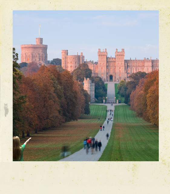 This is a polaroid photo of windsor Castle in england